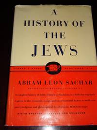 A History of the Jews  (1967, Hardback) 5TH EDITION by Abram Leon Sachar - 1967