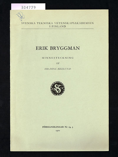 Erik Bryggman. Minnesteckning.