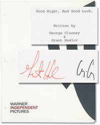 cover of Good Night, and Good Luck (For Your Consideration screenplay for the 2005 film, signed by George Clooney and Grant Heslov)