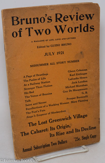 New York: Bruno's Review Press, 1921. Magazine. pp199-222, 6x9 inches, stories, articles, vintage il...