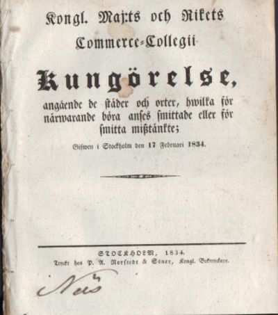 Kongl. Maj:ts och Rikets Commerce-Collegii…