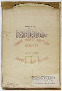 Abstract of Title to All That Certain Tract or Parcel of Land Situated in the County of Chaves and State of New Mexico... [cover title]