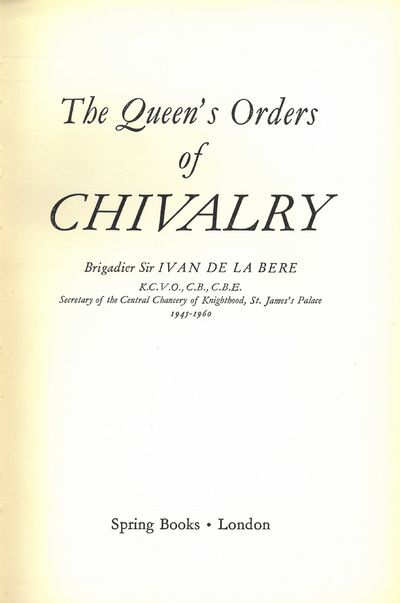 The Queen´s Orders of Chivalry.
