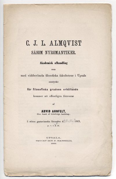 C. J. L. Almqvist såsom nyromantiker. A.a.