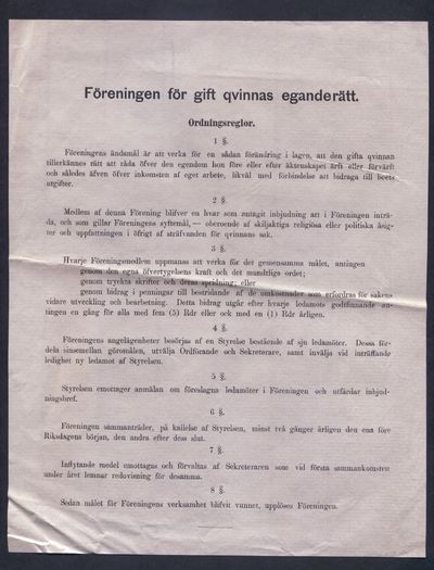 Föreningen för gift qvinnas eganderätt.…