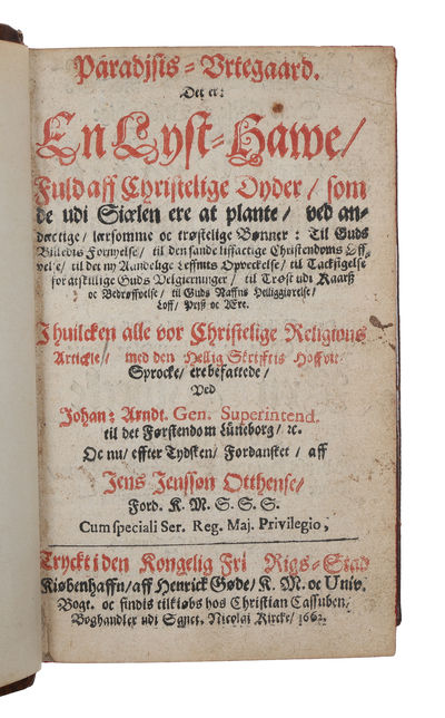 Paradjsis-Urtegaard det er: En Lyst-Hawe, fuld aff Christelige Dyder, som de udi Siælen ere at plante ved andæctige, lærsomme og trøstelige Bønner. (photo 2)