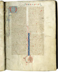 cover of Vulgate Bible; in Latin, decorated manuscript on parchment
