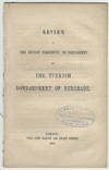 Review of the report presented to Parliament on the Turkish bombardment of Belgrade.