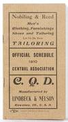 Official Schedule Central Association 1910