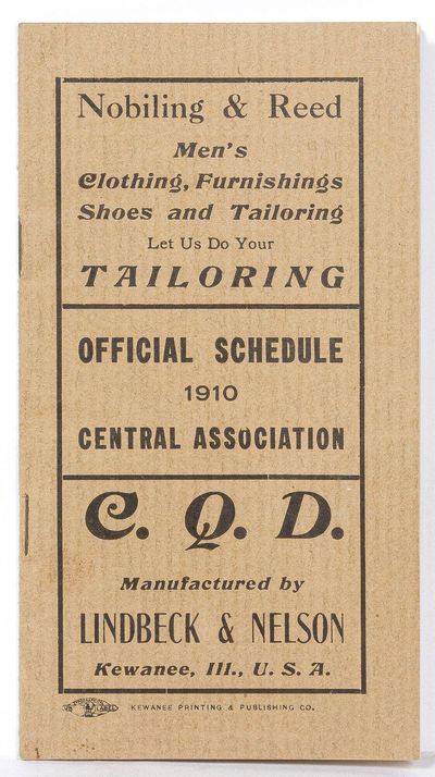 Official Schedule Central Association 1910