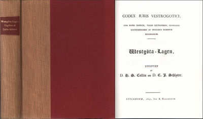WESTGÖTA-LAGEN, Edited by H. S. Collin and C. J.…