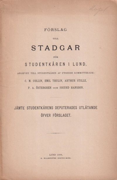 Förslag till stadgar för Studentkåren i Lund,…