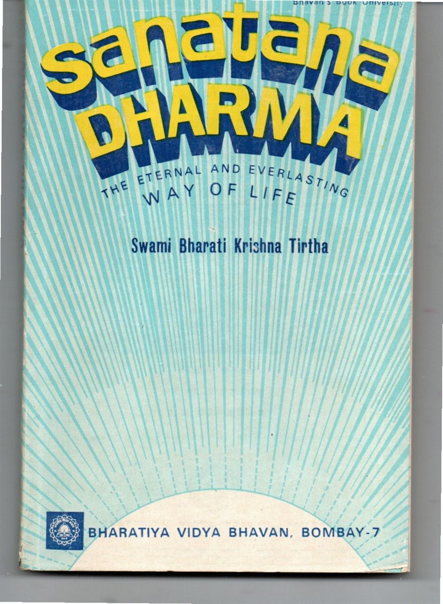 Sanatana Dharma by Swami Bharati Krishna Tirtha Paperback 1970 from G. F. Wilkinson Books