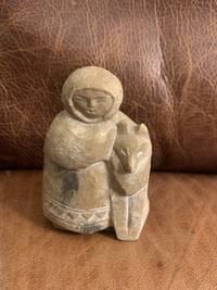 Inuit And Husky Hand Carved Soapstone - 