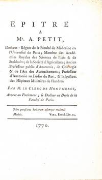 cover of Epitre á Mr. A. Petit