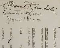 Chamberlin, Rice, Broun Signed Radio Script