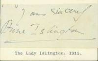 Signature of Anne Dickson-Poynder, Lady Islington, pasted onto card with typed title. by Lady Islington Anne Dickson-Poynder - from Alan Wofsy Fine Arts (SKU: 63-0902)