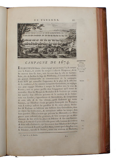 Histoire des quatre dernieres Campagnes du Marechal de Turenne. En 1672,1673,1674 & 1675. Enrichie de Cartes et de Plans Topographiques... Only Textvolume. (photo 8)