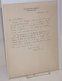 [Handwritten letter on letterhead of the Ames Botanical Laboratory, thanking William Wilson Baker...