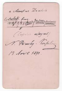 Capriccio espagnol. Autograph musical quotation signed ("N. Rimsky-Korsakow")