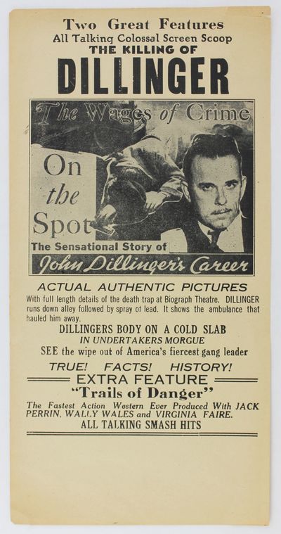 Two Great Features All Talking Colossal Screen Scoop The Killing of Dillinger... [caption title]