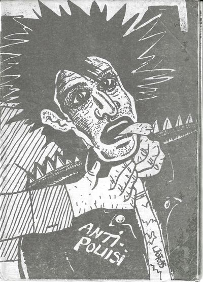 Ivalo, Finland, 1985. Finnish punk zine with an anarchist and anti-police message. Features politica...