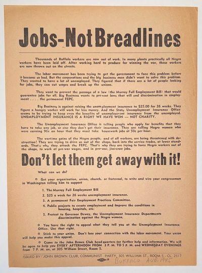 Jobs - Not breadlines [handbill]