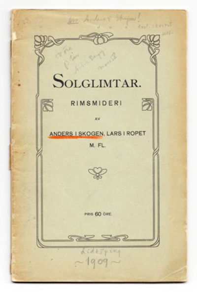Solglimtar. Rimsmideri av Anders i Skogen, Lars i…