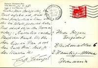 Eigenhändige Postkarte mit Unterschrift. Schwarz-Weiß-Ansichtskarte Villa Massimo, Deutsche Akademie Rom, dat. 15.4.68.