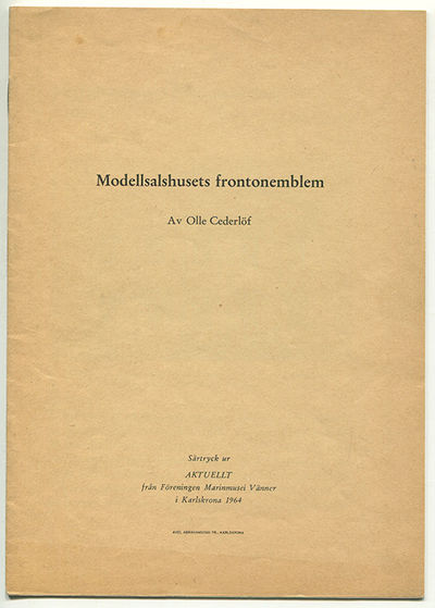 Modellsalshusets frontonemblem. Särtryck ur…