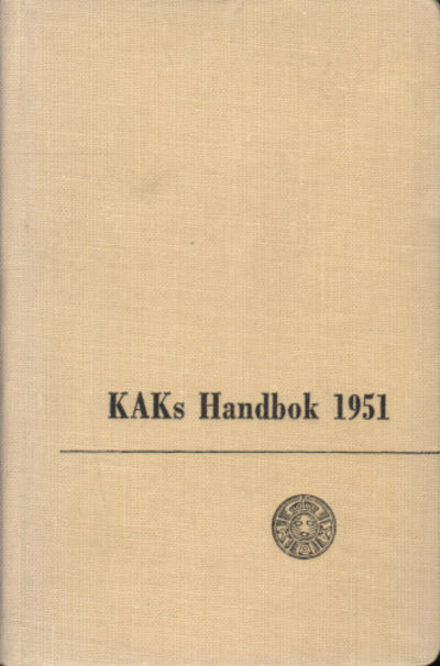 KUNGL. AUTOMOBIL KLUBBENS HANDBOK 1951.