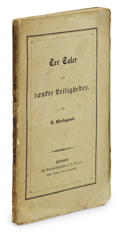 Tre Taler ved tænkte Leiligheder. Af S. Kierkegaard. - [IN THE ORIGINAL PRINTED WRAPPERS] (photo 2)