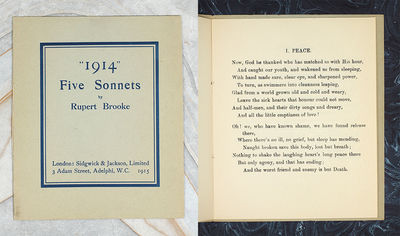 1915. London: Sidgwick & Jackson, Limited, 1915. 16mo, (8) pp. unpaginated, gray paper wrappers, upp...