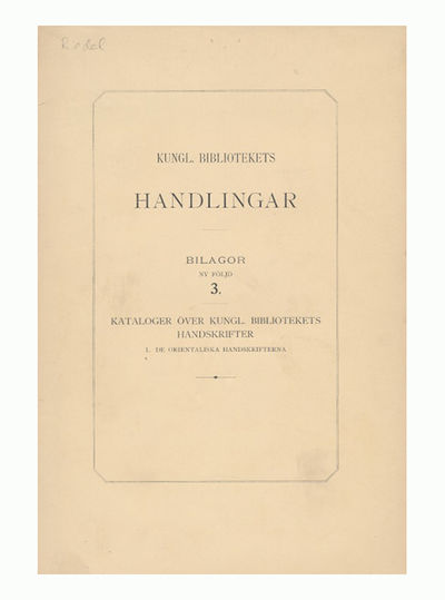 Katalog över Kungl. bibliotekets orientaliska…