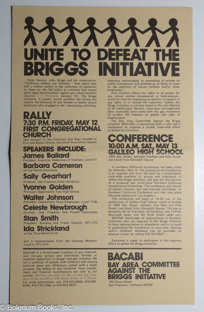 Unite to Defeat the Briggs Initiative [handbill]