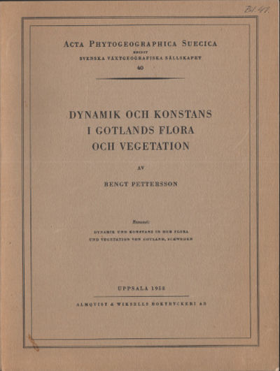 DYNAMIK OCH KONSTANS I GOTLANDS FLORA OCH…