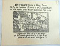 Five Hundred Years of King Arthur (Broadside)