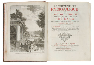 Architecture Hydraulique, ou L'Art de conduire, d'elever, et de menager les Eaux pour les differents Besoins de la Vie. 2 Vols. in 4 Parts. (Vol. I:1-2 - Vol. II:1-2). - [CLASSIC WORK ON ENGINEERING] (photo 3)