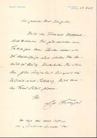 Eigenhänd. Brief mit Unterschrift. Datiert 28.8.63.