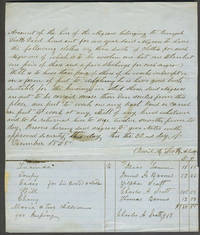 image of Contract signed by David A. Scott, Administrator, setting the terms for the hire of 6 negroes belonging to Benazah Scott, deceased, for one year including Lucinda, Tempy, Cader, Will, Chany, Maria & two children