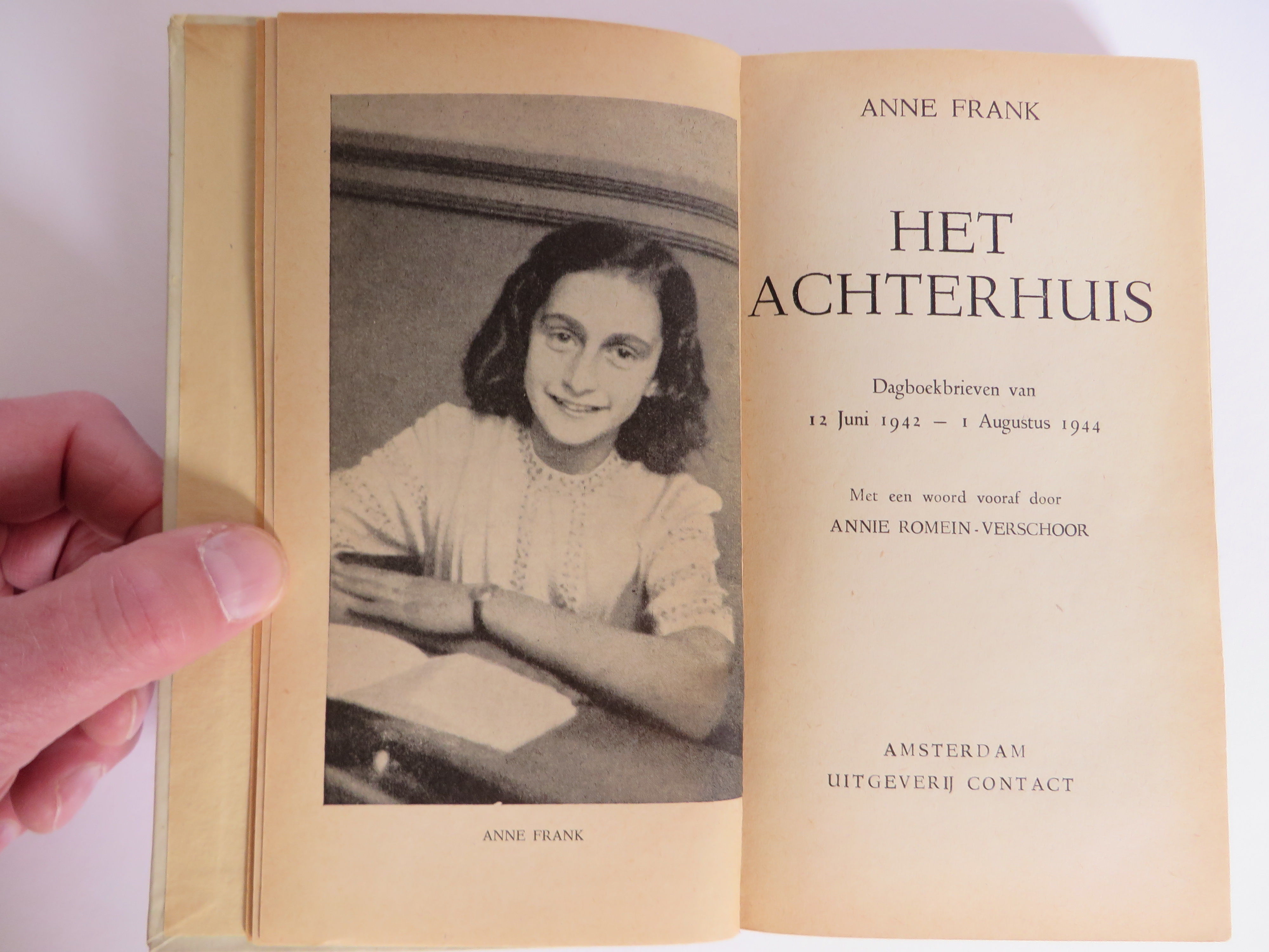 Het Achterhuis (The Diary of Anne Frank). [First Edition/First Print