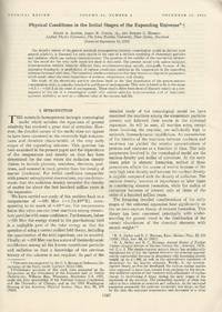 HORIZON IN COSMOLOGY: Physical Conditions in the Initial Stages of the Expanding Universe...