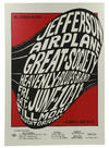 Original poster for Jefferson Airplane, Great Society, Heavenly Blues Band, June 10-11, 1966 at Fillmore Auditorium