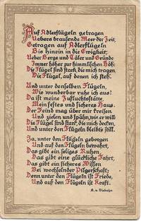 image of German Poetry by A.v. Viebahn on ca. 1925 Swiss Postcard