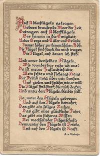 German Poetry by A.v. Viebahn on ca. 1925 Swiss Postcard by A. v. Viebahn - 10 Aug 1925