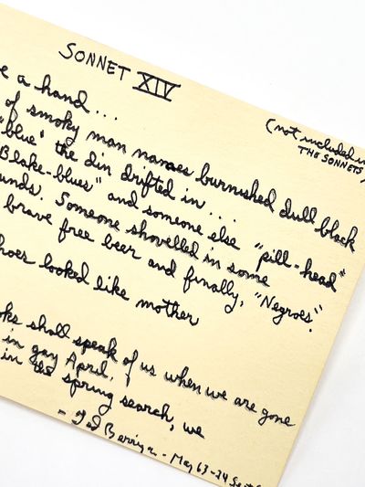 SONNET XIV [Handwritten Alternative Press Poetry Postcard]