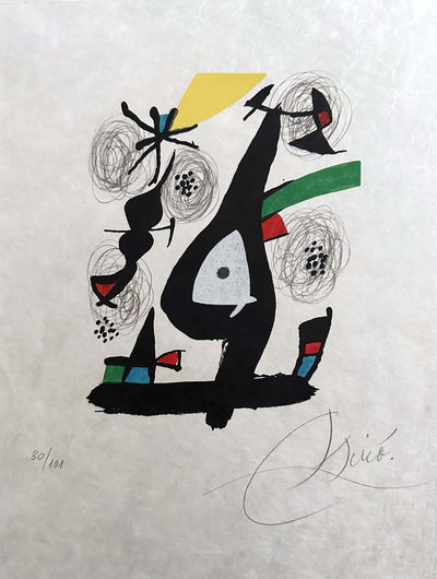 Miro, Signed and Numbered Lithograph from La Melodie Acide. 1980.