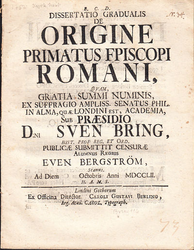 Dissertatio gradualis de origine primatus…
