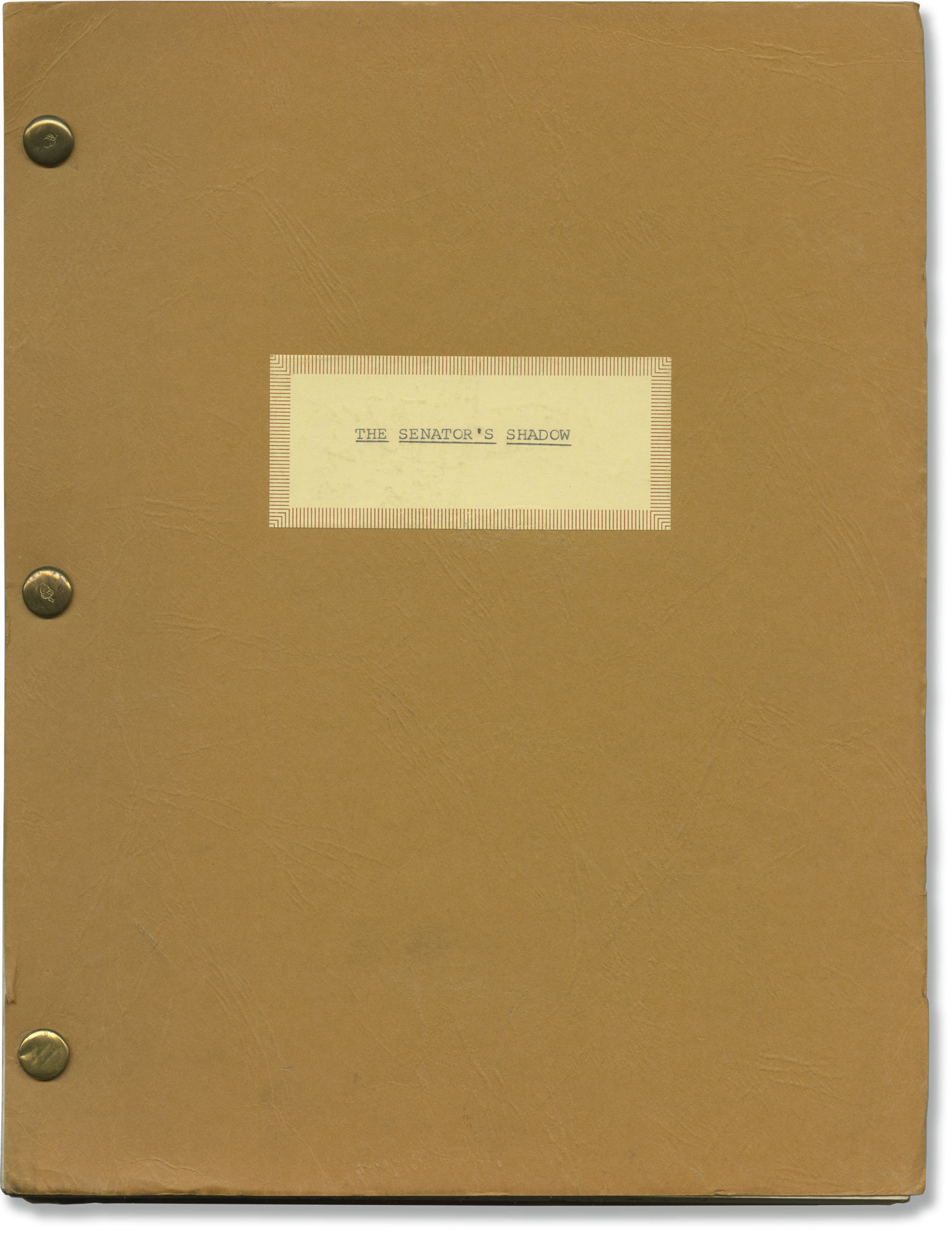 The Senator's Shadow (Original script for an unproduced musical play ...