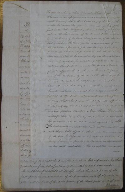 Two Documents Concerning The Liquidation Of The Indebted New York City Merchant Benjamin Armitage, Signed By Many Prominent New Yorkers